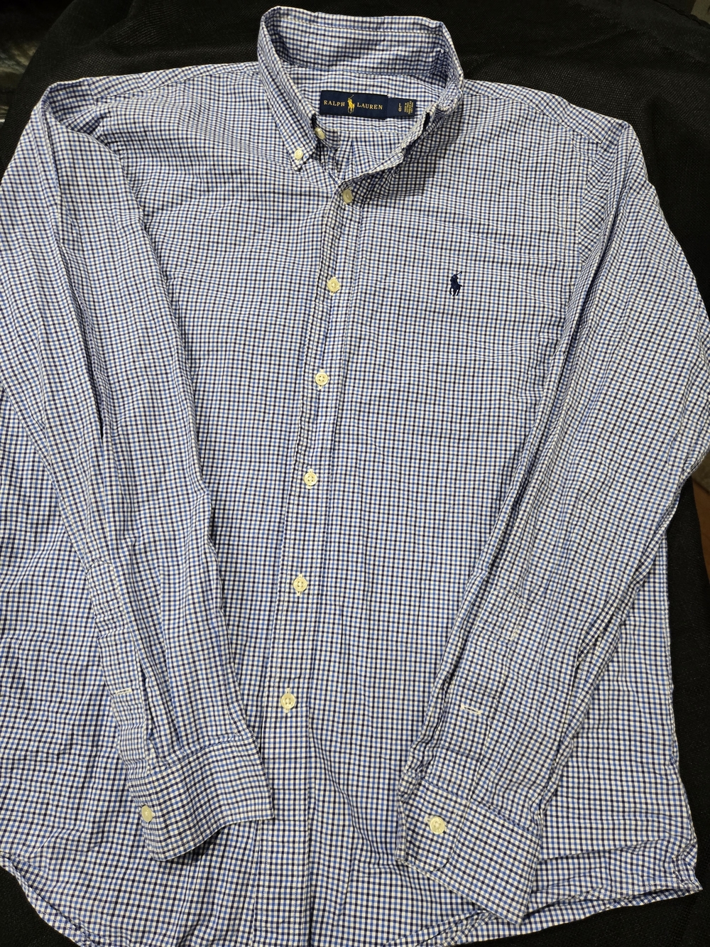 Ralph Lauren Blue Gingham Button-Down Men's Shirt